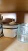 Contents of 4 Upper Cabinets with Pyrex and More - 4