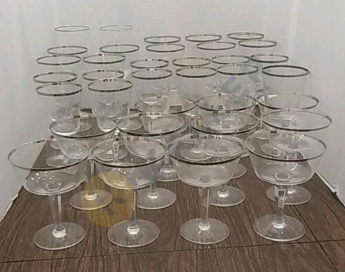 Silver Rimmed Stemware