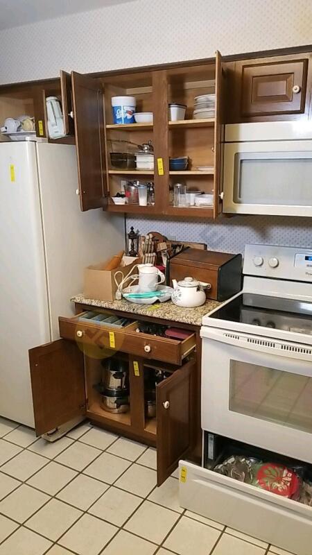 Contents of 3 Cabinets, Counter Top Area, and Drawers
