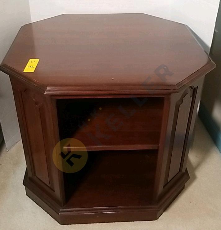 Wooden Side Table with Storage
