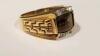 10K Gold Men's Ring with Amber Stone - 3