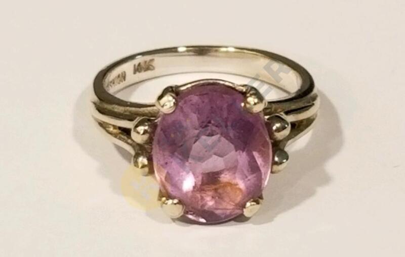 14K Gold Ring with Purple Stone