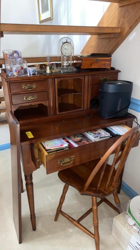 Secretary Desk with Contents and Chair