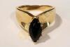 14K Gold Ring with Black Marquise Stone