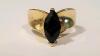 14K Gold Ring with Black Marquise Stone - 5