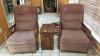 Pair of La-Z-Boy Reclining Chairs and Side Table