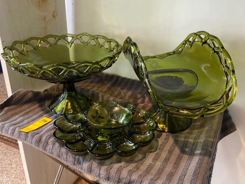 Vintage Fairfield Green Glass
