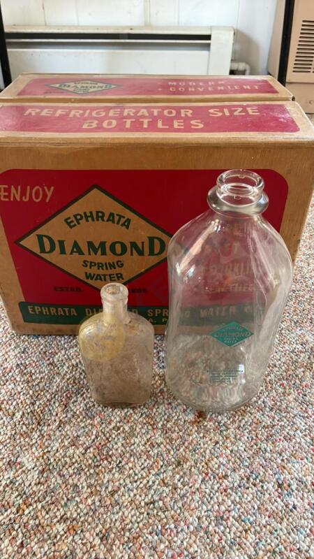 Diamond Spring Water Bottles in Original Box and Old Bottle