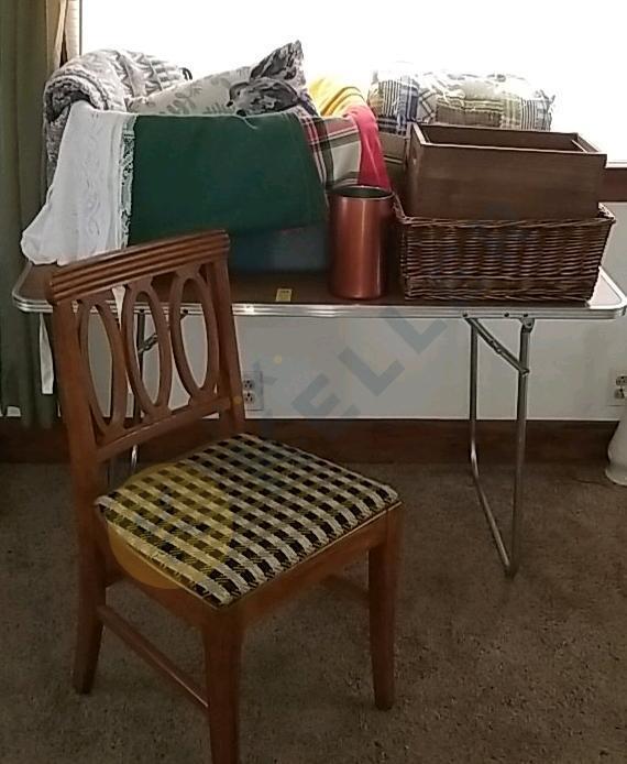 Crate, Folding Table, Blankets, and More