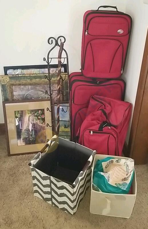 Wine Rack, Bins, American Tourister Luggage, and More