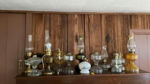Oil Lamps and 2 Electric Lamps