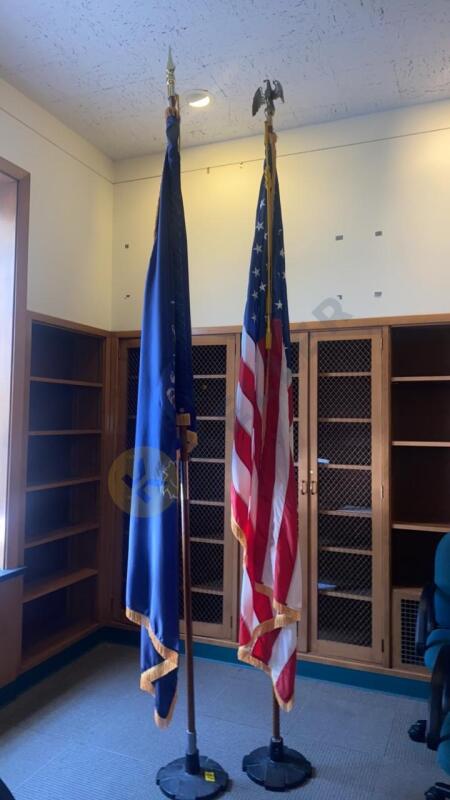 American and Pennsylvania Flags on Stands