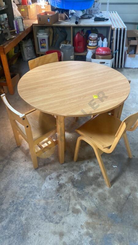 Children’s Wood Table and Chairs