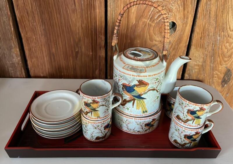 Porcelain Tea Set with Tray
