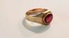 10K Gold Ring with Red Stone - 2