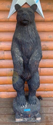 Carved Wood Bear Sculpture