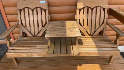 Double Seat Wooden Bench