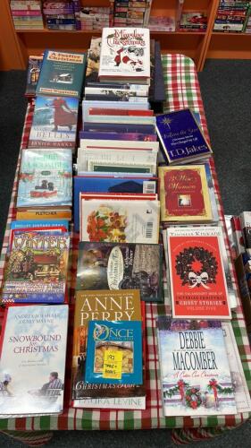 Christmas Books and Folding Table