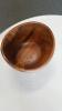 Table with Tablecloth, Glass Top, and Wooden Bowl - 4