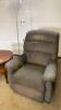 La-Z-Boy Recliner, Round Wooden Side Table, and Floor Lamp - 3