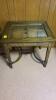 2 Wooden Side Tables with Metal Legs and Oval Mirror - 2