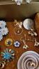 Jewelry in Jewelry Box with Gold, Silver, Cameo, and Nixon Pin - 11