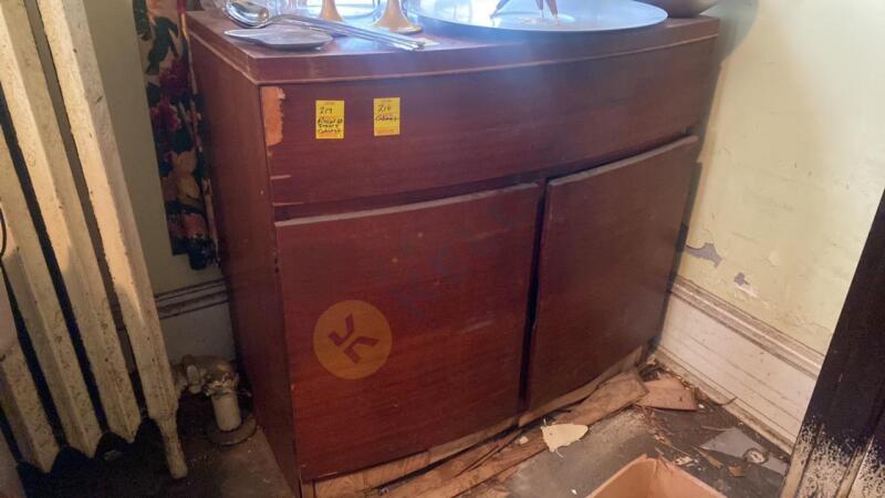 MCM Bow Front Wooden Cabinet