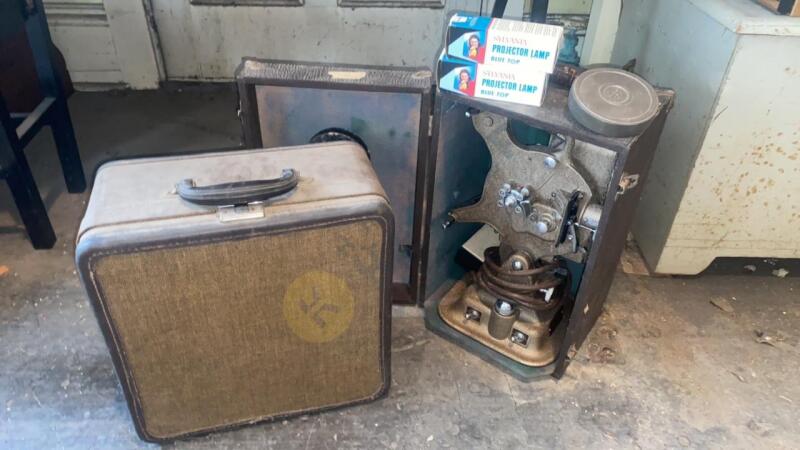 Vintage Film Projector, Locked Case, and More