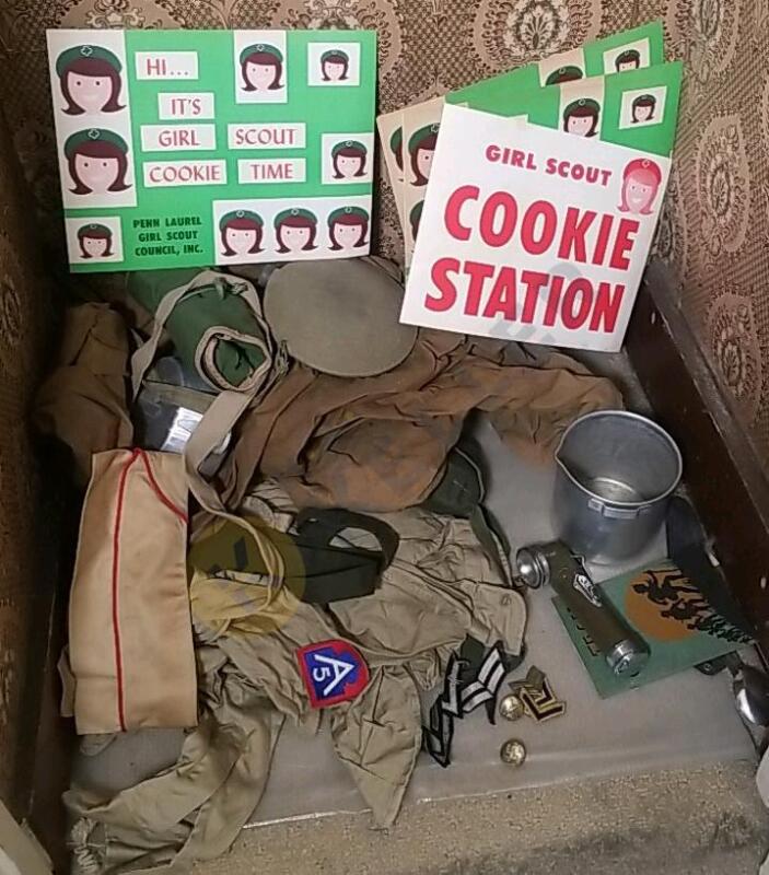 Vintage Boy Scout and Girl Scout Items and Military Items