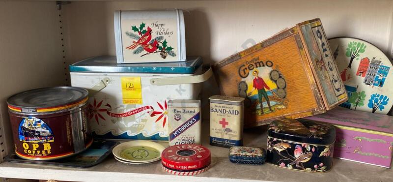 Vintage Tins, Cremo Cigar Box, and More
