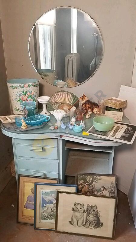 Vintage Vanity, Milk Glass, Fire-King, and More