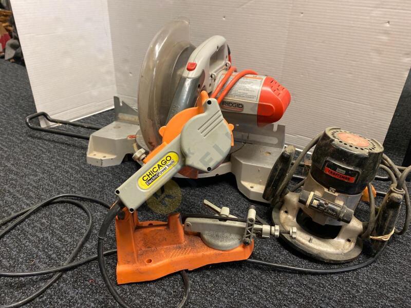 Rigid Mitersaw, Craftsman Router, and More