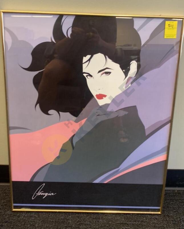 1980s Patrick Nagel “Georgia” Framed Print