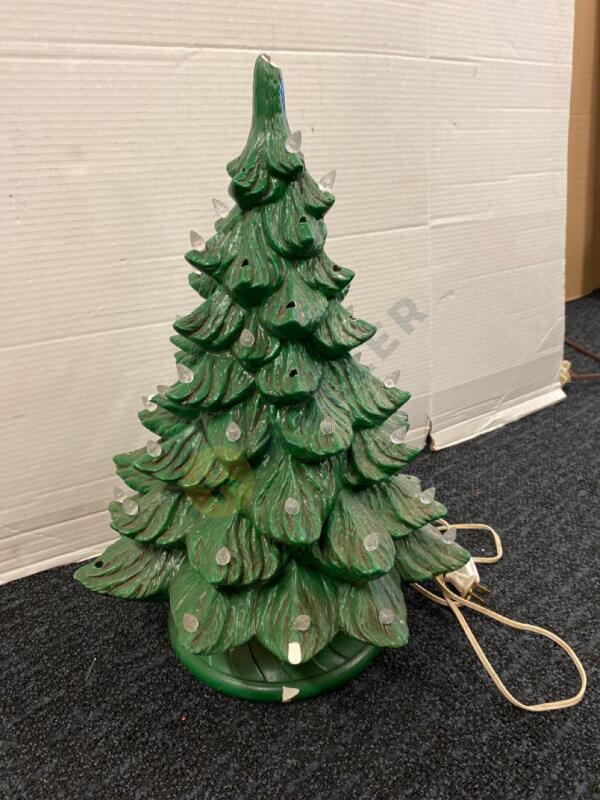 Vintage Ceramic Lighted Christmas Tree