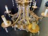 Electric Crystal and Brass Hanging Chandelier - 4