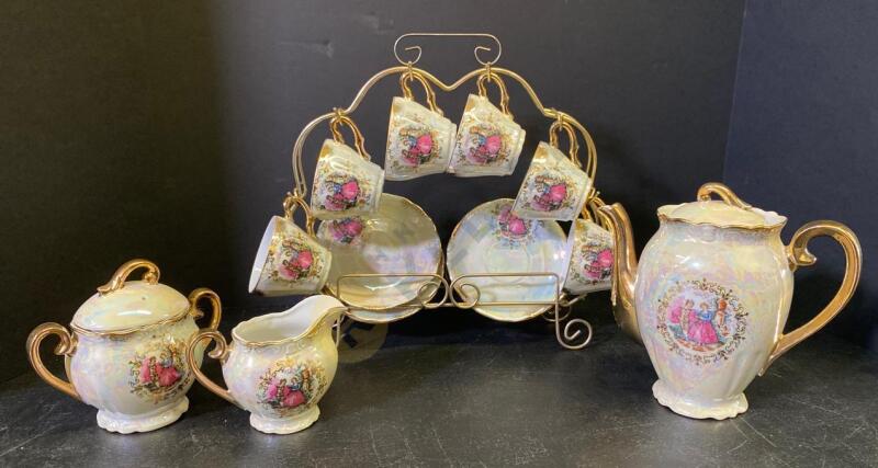 Vintage Tilso China Tea Set with Carrying Case