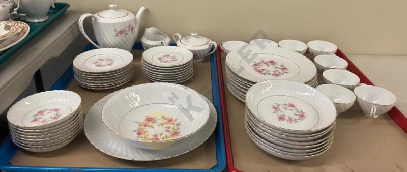 Japanese Floral Tea and Dish Set