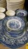 Porcelain Liberty Blue "Historic Colonial Scenes" 9.5" Across Plates, 5" Across Bowls, Cups, Saucers, and More - 5