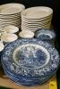 Porcelain Liberty Blue "Historic Colonial Scenes" 9.5" Across Plates, 5" Across Bowls, Cups, Saucers, and More - 7