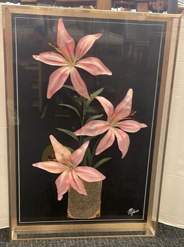 Stargazer Lily Encased Dimensional Wall Art