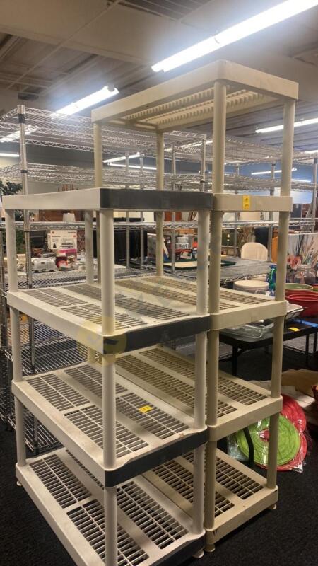 2 Plastic Heavy Duty Plastic Utility Shelves