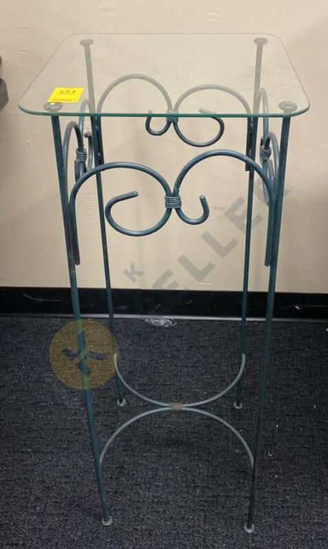 Metal Glass Top Indoor/Outdoor Stand