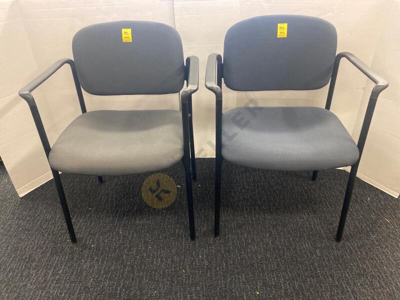 Pair of Padded Office Arm Chairs