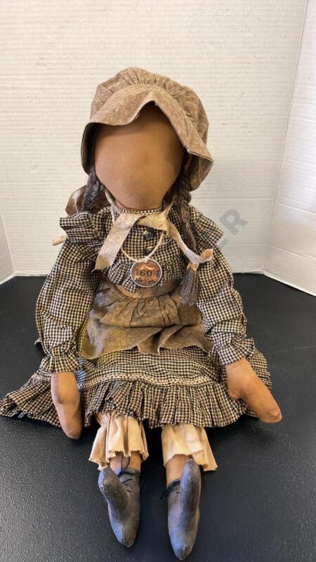 Vintage Handmade Tea Stained Amish Cloth Doll