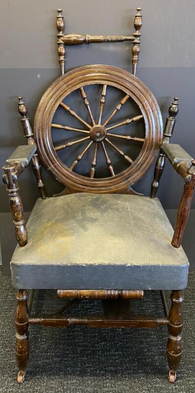 Antique Spinning Wheel Made Into A Chair