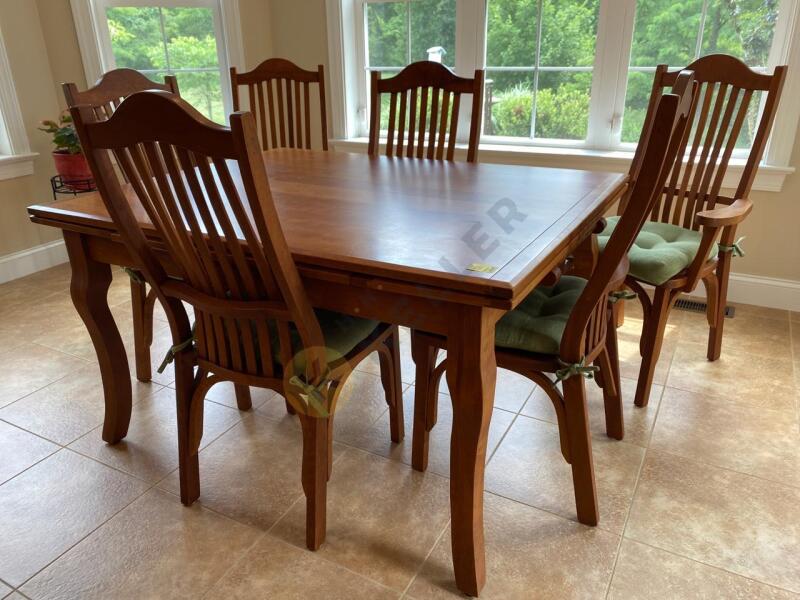 Amish Made Solid Wood Table and 6 Chairs