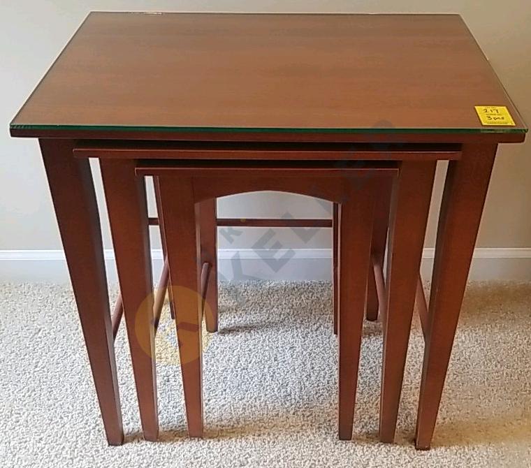 3 Piece Wooden Nesting Table Set