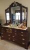 The Colonial Furniture Company Cherry Dresser with Removable Trifold Mirror