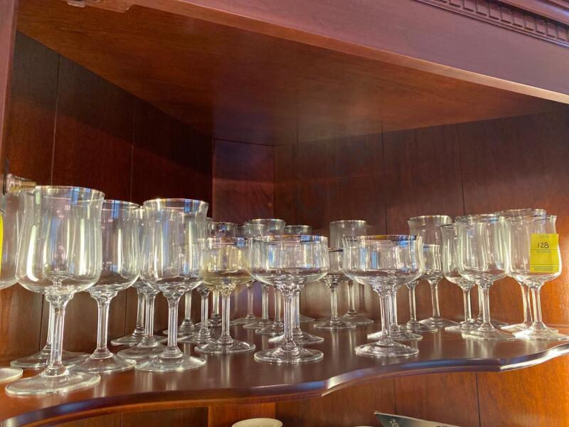 Lenox Platinum Trim Assorted Handblown Crystal Glasses