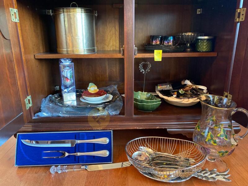 Waterford Crystal Knife and Contents of Cabinet